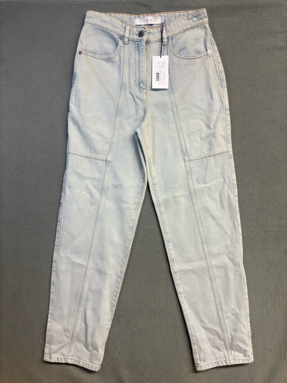 Iro Paris VIDADAN High Wasted Jeans Bleached Blue Pants Size 38